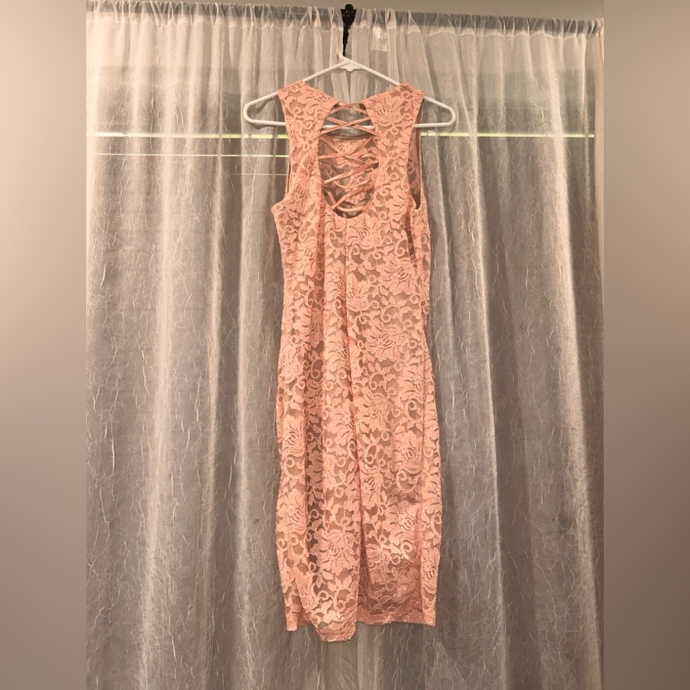 My Michelle Lace Midi Dress - Soft Pink - Picture 3 of 3
